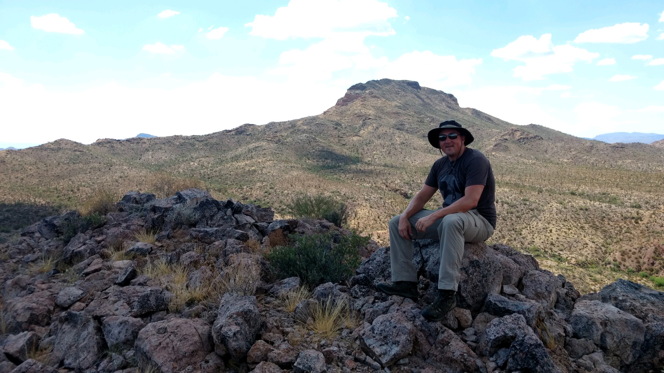 Wes Knapp in a desert mountain landscape